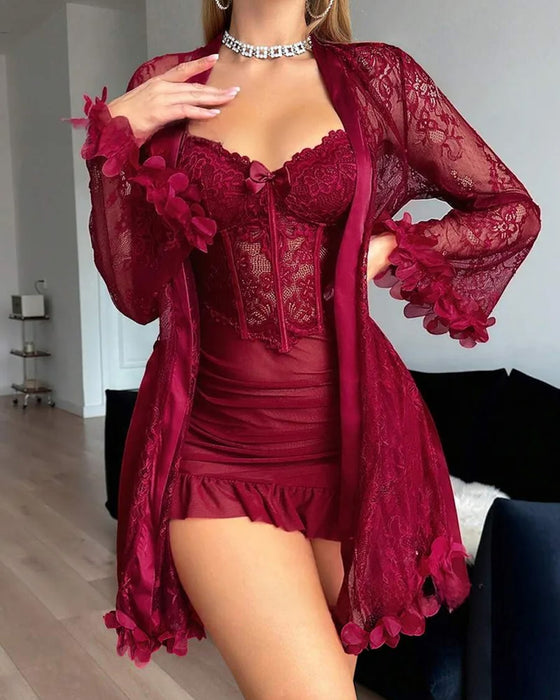 Kjole Blonde Cover-Up Spaghettistropper Blondekant Pyjamas