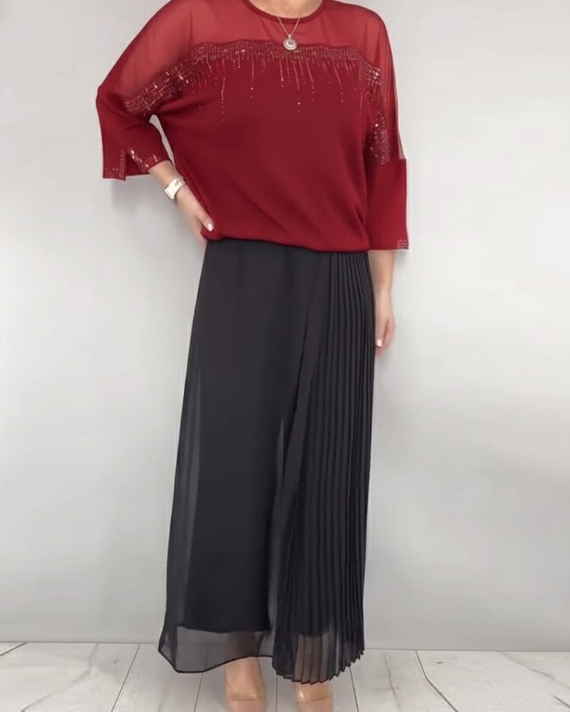 Bluse Mesh Splejset Løs