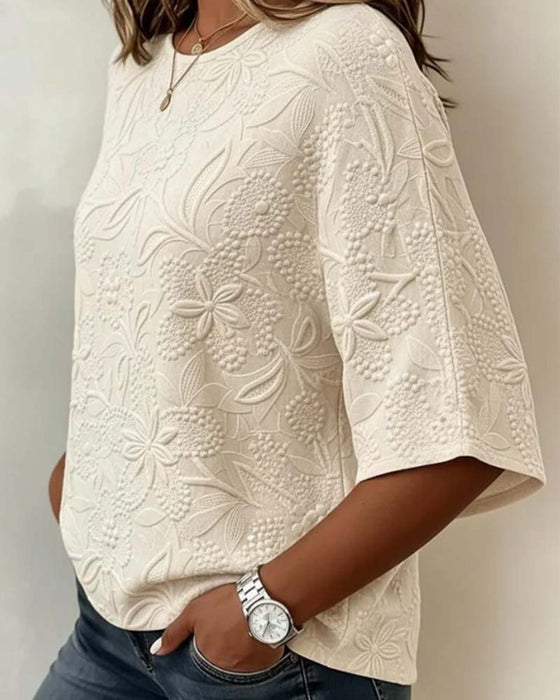 Bluse Kvinde Afslappet Blomstret