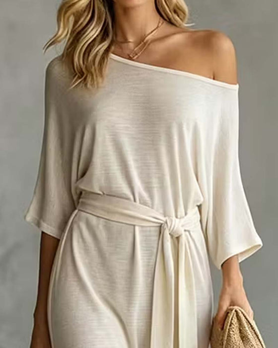 Kjole Off-Shoulder Bindebånd Slids