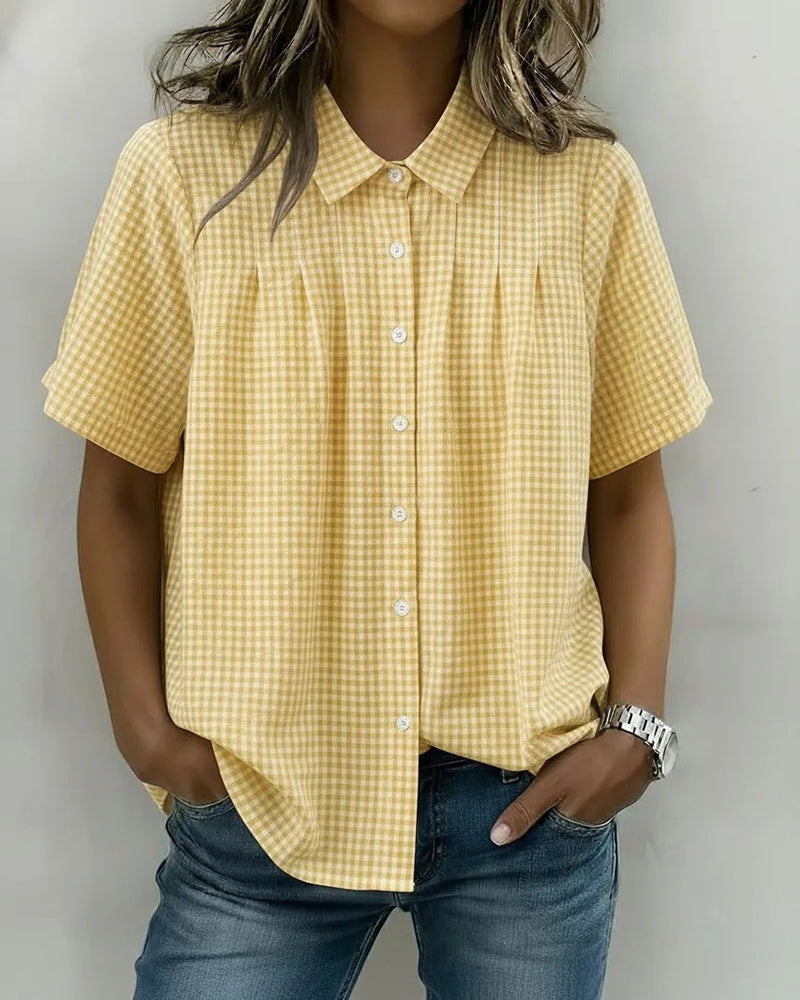 Skjorte Jakkeslag Kortærmet