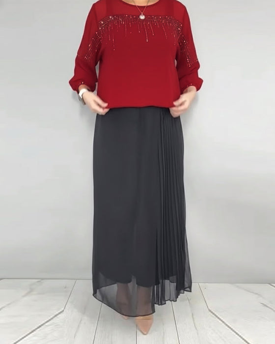 Bluse Mesh Splejset Løs