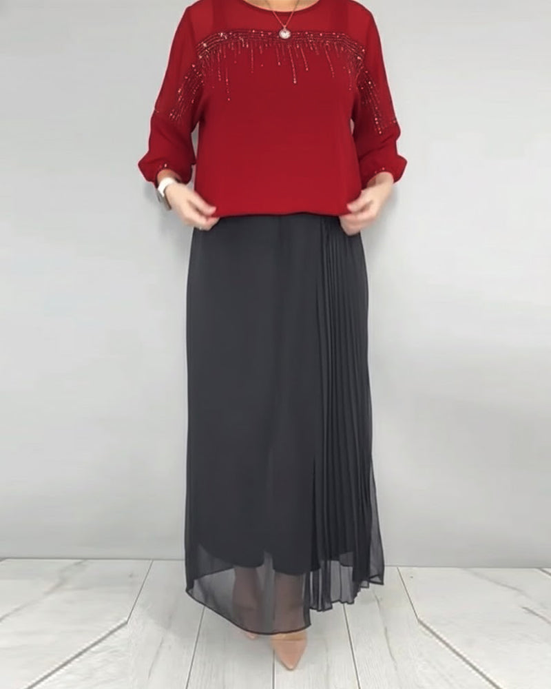 Bluse Mesh Splejset Løs