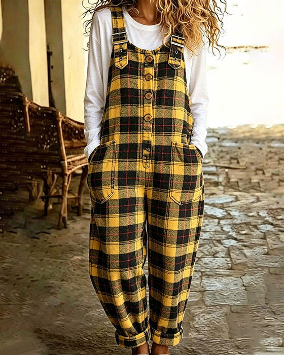 Jumpsuit Ternet Knap Lomme