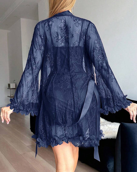 Kjole Blonde Cover-Up Spaghettistropper Blondekant Pyjamas