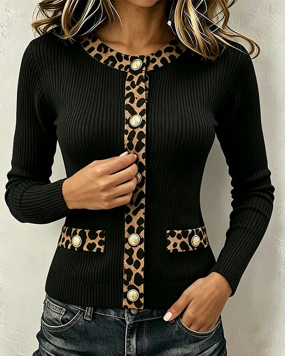 Top Leopard Patchwork Mode