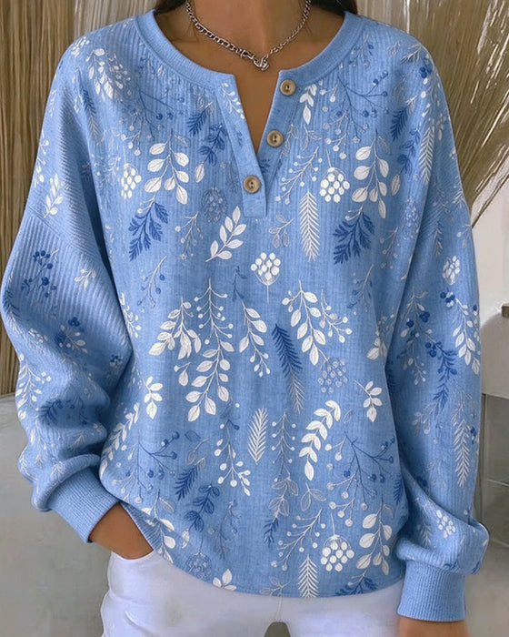 Sweatshirt Vaffel Henry Krave Blomstermønster