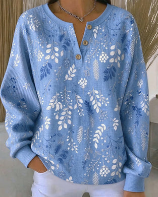 Sweatshirt Vaffel Henry Krave Blomstermønster