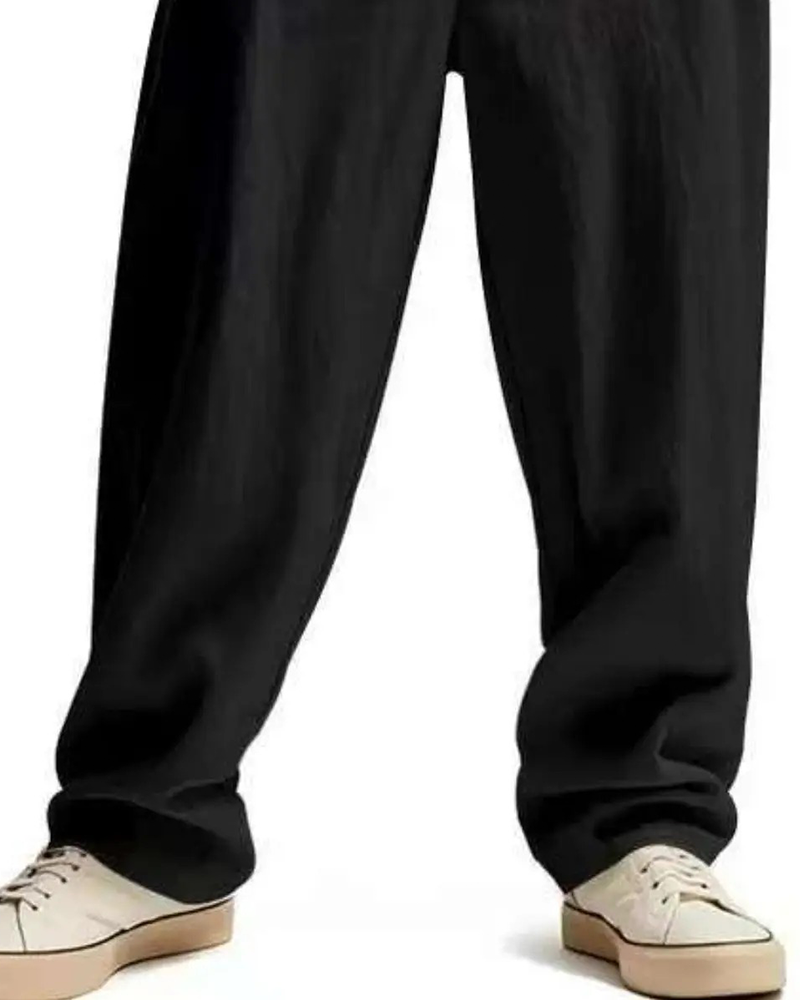 Bukser Casual Ensfarvet Lige Ben