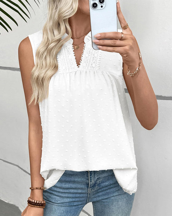 Tanktop Blonde Rynkekrave Ensfarvet
