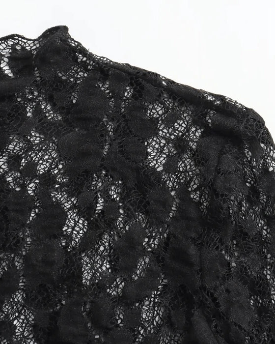 Bodysuit Rundhals Langærmede Kniplinger