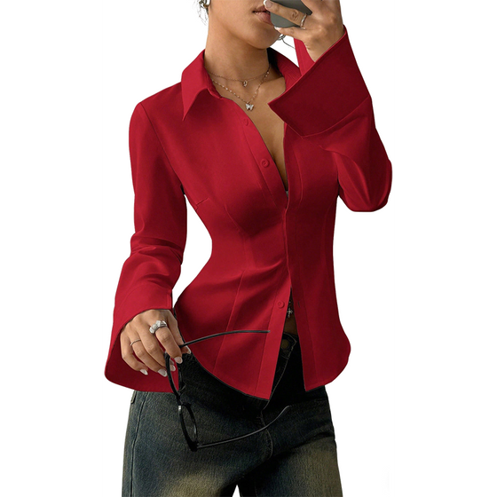 Eleganant Slim-Fit Damskjorte