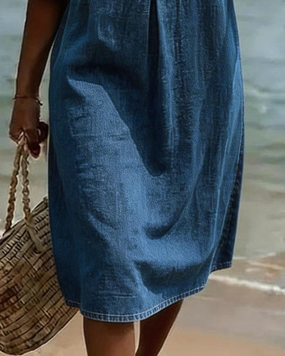Kjole Lotus Blad Ærmer Jeans