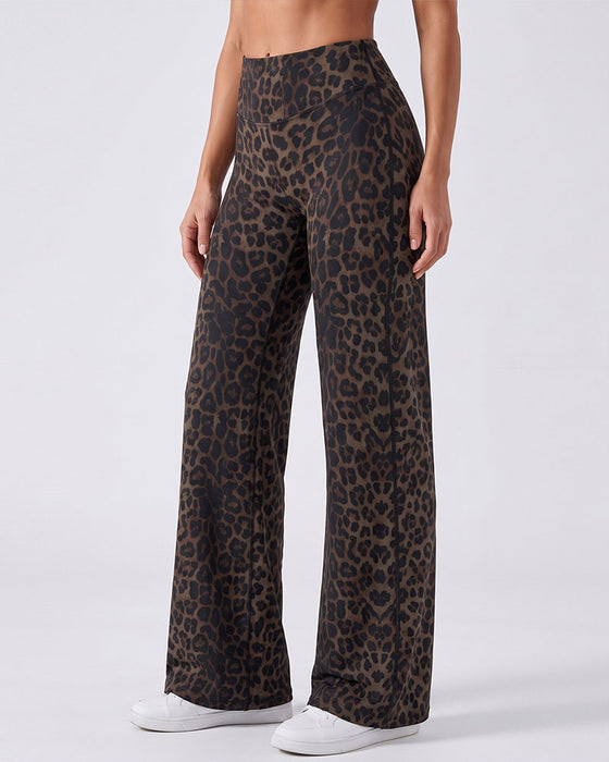 Bukser Dame Leopard Tryk Bredt Ben Athletic