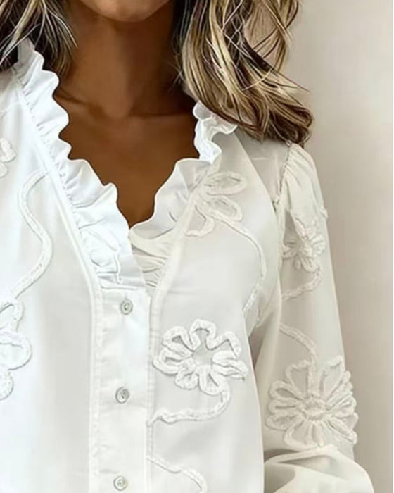 Bluse Ruffle Bobble Ærme