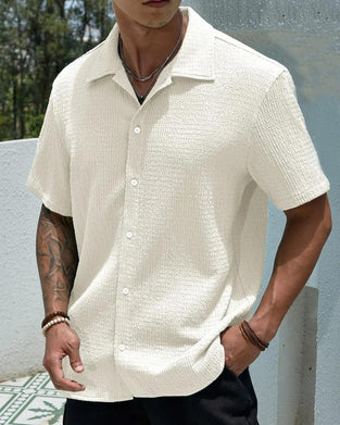 Herre Skjorte Afslappet Knapforkant