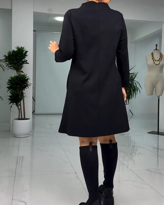 Kjole Pullover Langærmet Blomsterprint