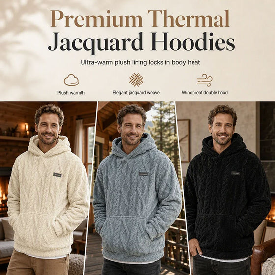 Herre Vinter Jacquard Mønster Hoodie
