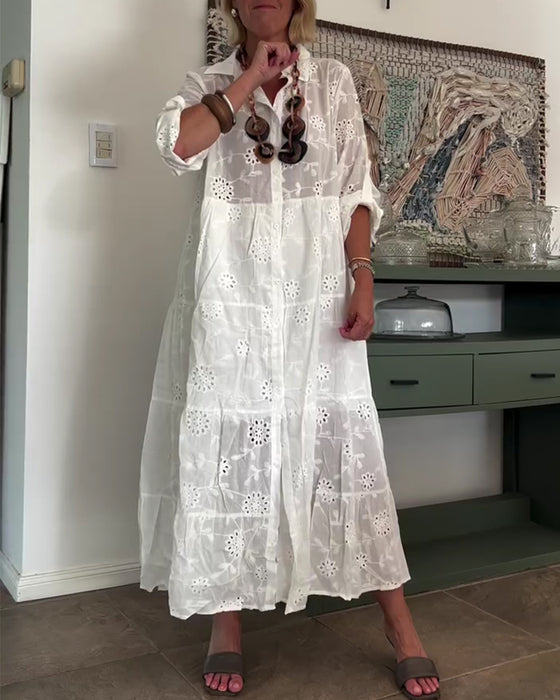 Kjole Elegant Hul Blomst