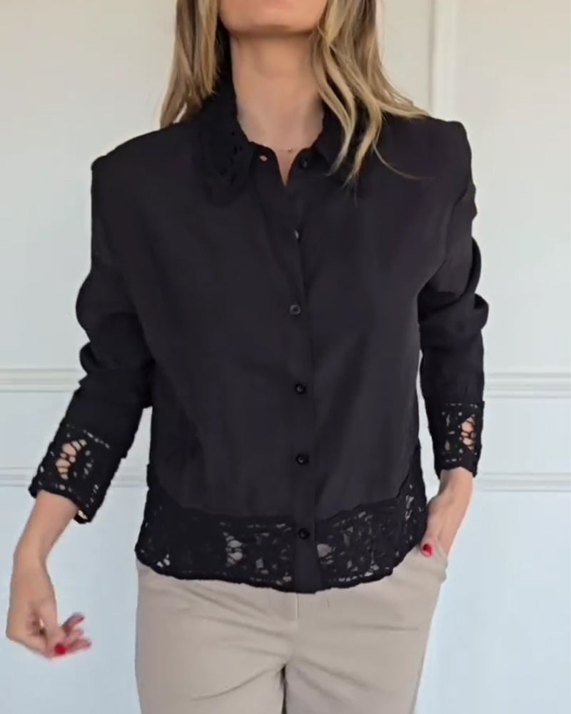Bluse Slag Fald Blonder Patchwork