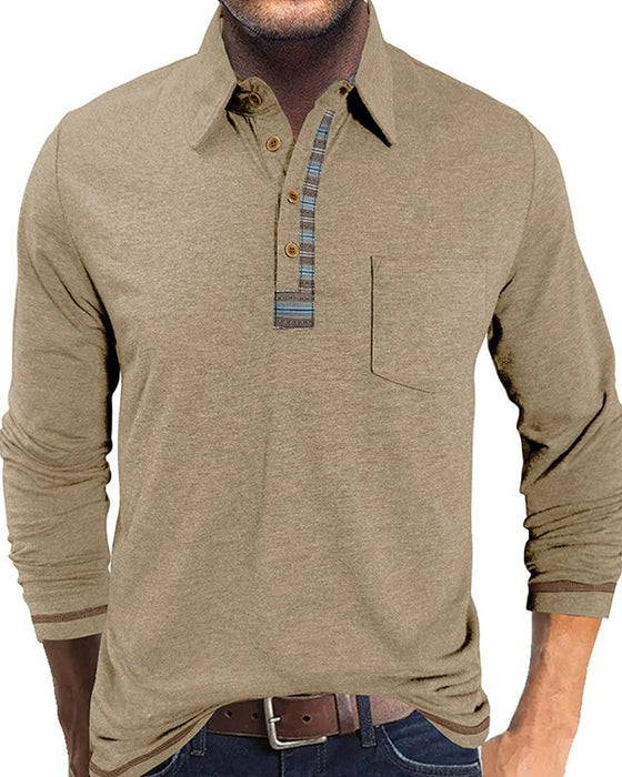Bluse Herre Knap Revers Polo