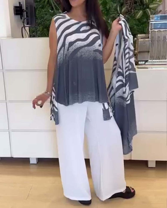 Tanktop Ærmeløs Zebra Print