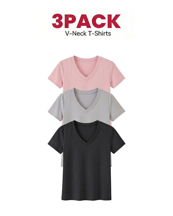 1/3-Pakke Komfortable Basic T-Shirts Til Kvinder