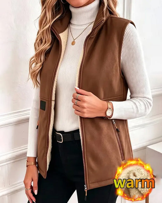 Cardigan Polstret Polar Fleece Åben Foran