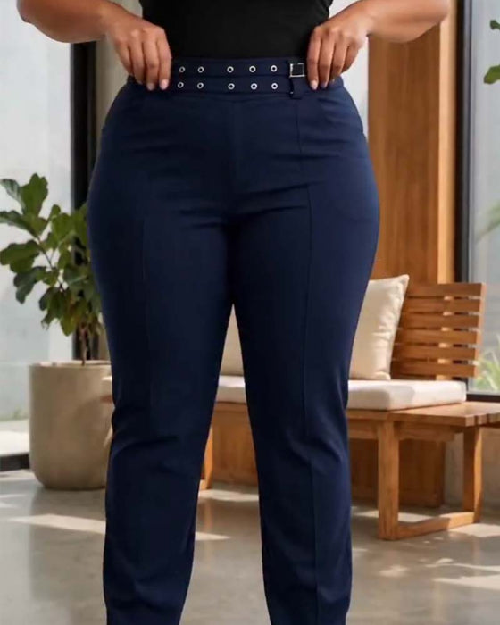Bukser Stilfulde Høj Talje Slim Fit Lange
