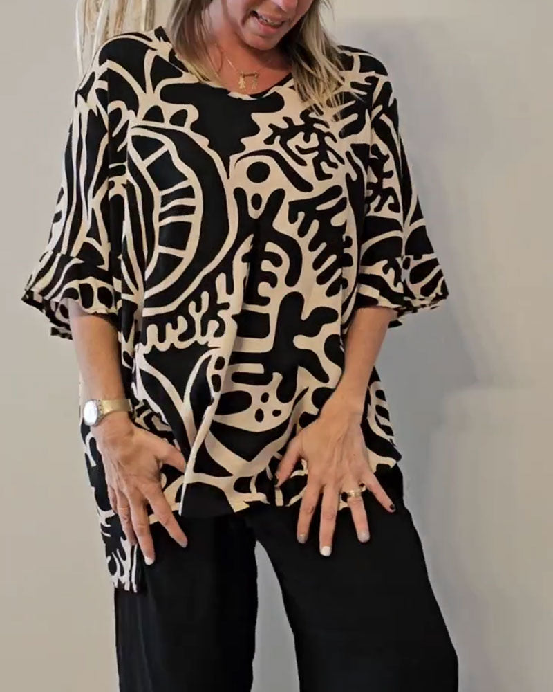 Topp Abstrakt Botanisk Tryk Løs