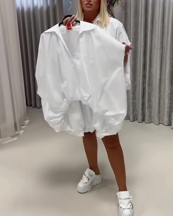 Bluse Krave Loose Fit Flagermusærme