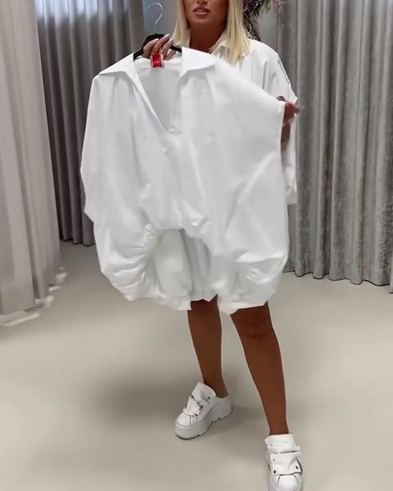 Bluse Krave Loose Fit Flagermusærme