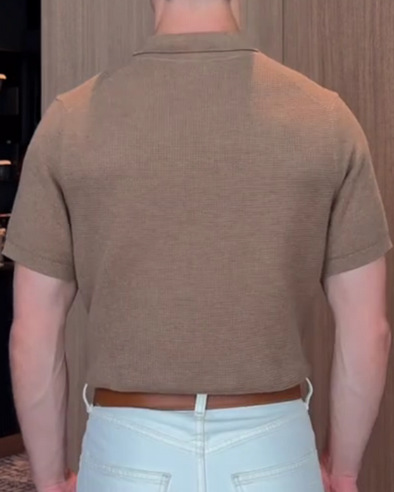 Herre-T-Shirt Med Løs Pasform – Afslappet Polokrave