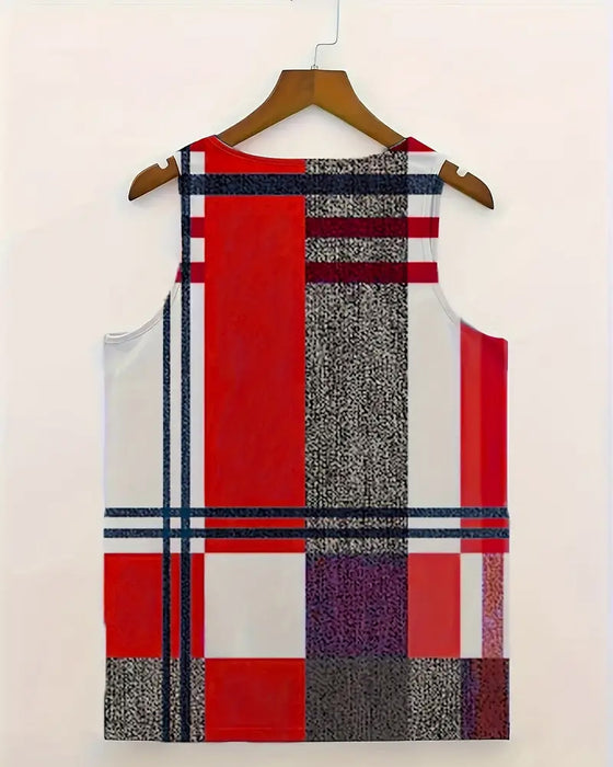 Tanktop Ærmeløs Printet Ternet