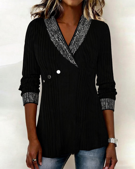 Top V-Hals Kors Mode
