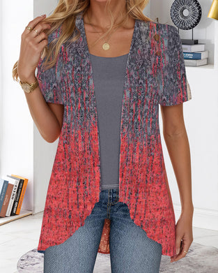 Bluse Falsk To-Del Kortærmet Uregelmæssig