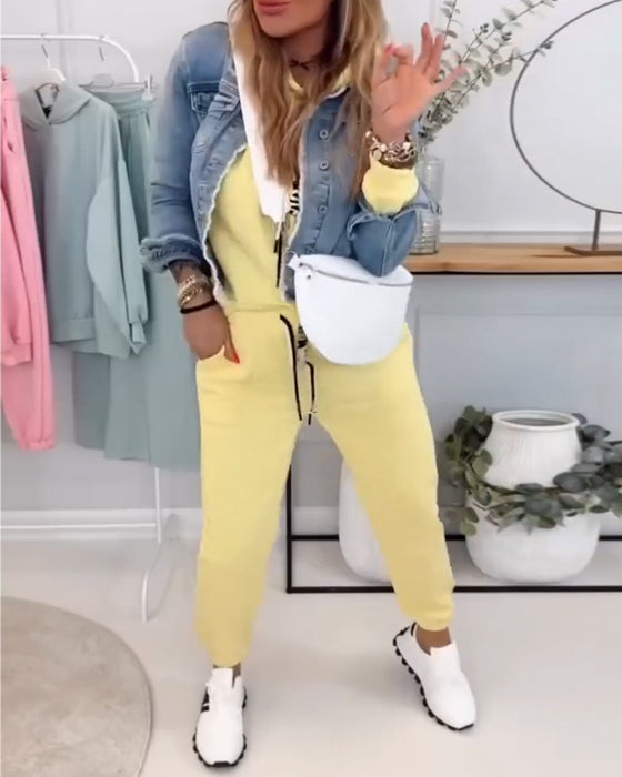 Todelt Jakkesæt Street Style Sweatshirt Sport