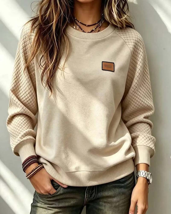 Sweatshirt Rundhals Argyle Raglanærme Pullover