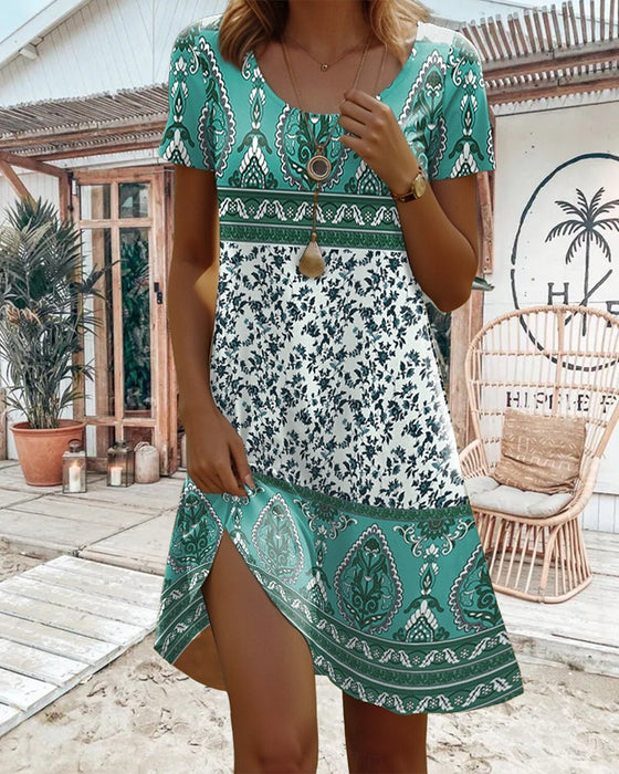 Kjole Kortærmet Kontrasttryk