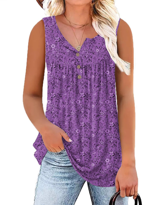 Tank Top Blomstret Ærmeløs