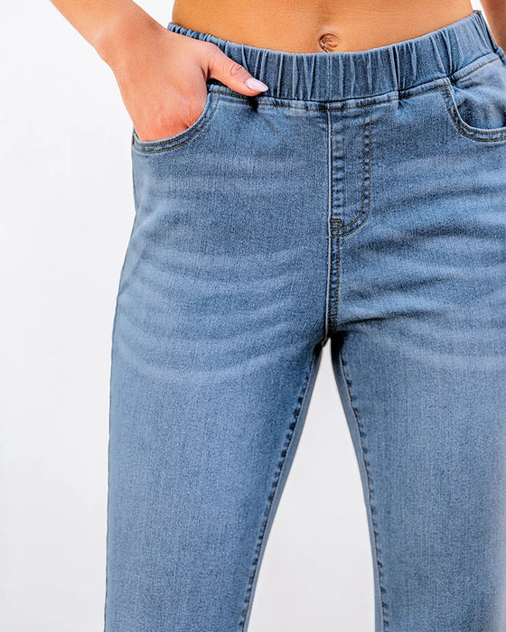 Jeans Elastisk Talje Capri