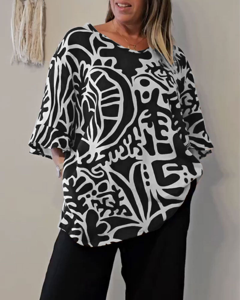 Topp Abstrakt Botanisk Tryk Løs