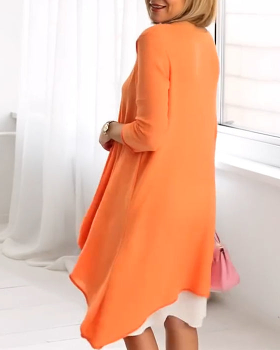 Sæt Blomsterprint Patchwork Langærmet