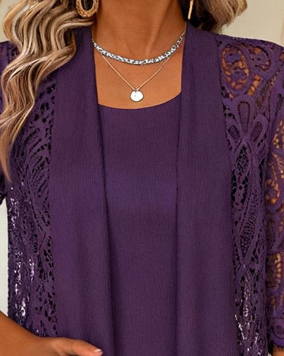 Top Med Patchworkdetaljer Og Faux Todelt Design