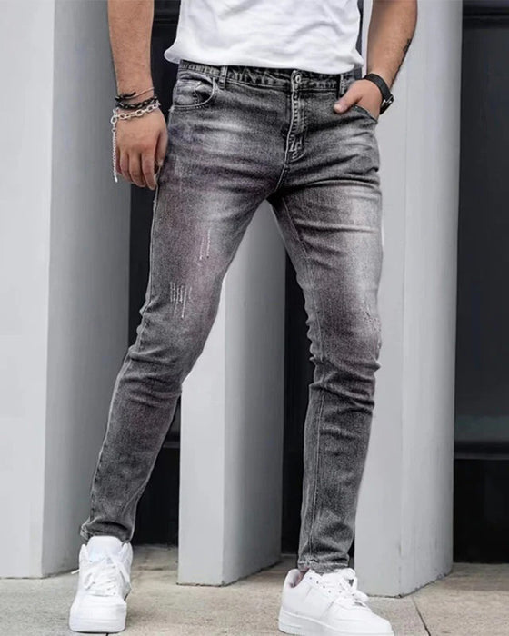 Jeans Herre Afslappet Ensfarvet