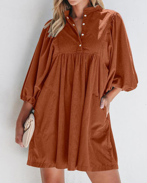 Kjole Plain Corduroy Mini