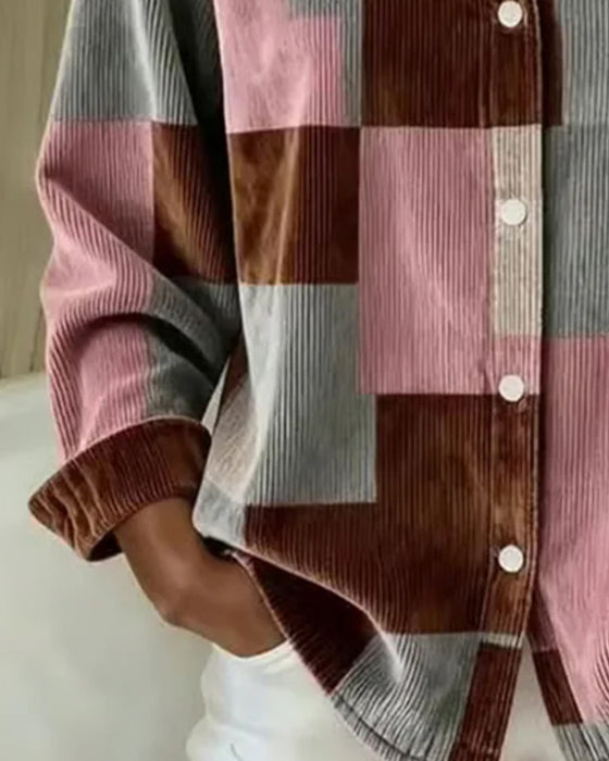 Moderigtig Fløjlsskjorte Med Reverskrave