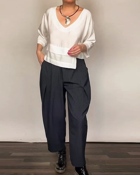 Fritidsbukser Med Retro Streger