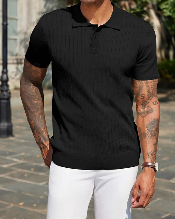 T-Shirt Ribbet Strikket Polo Krave