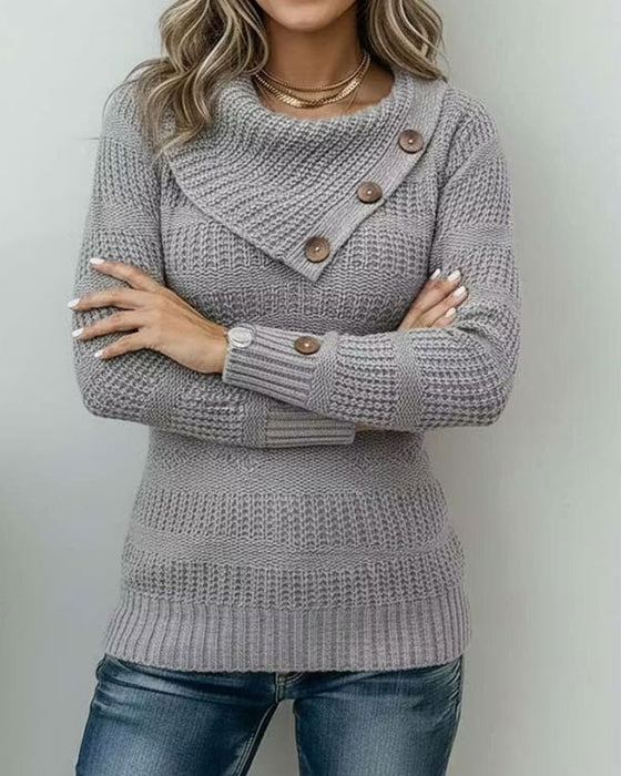Pullover Diagonal Slag Knap